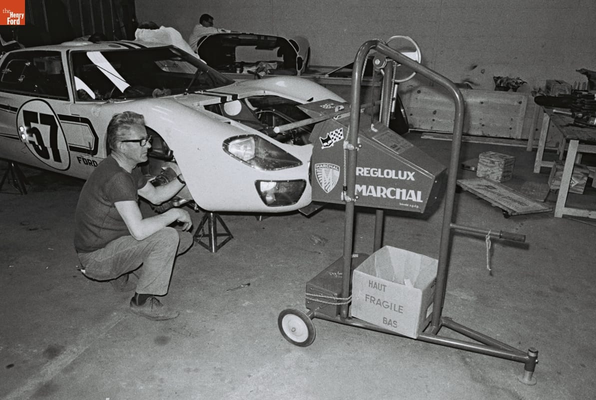 Ford Mark II B Driven by Ronnie Bucknum and Paul Hawkins Before the 24 Heures du Mans (24 Hours of Le Mans) Race, June 1967