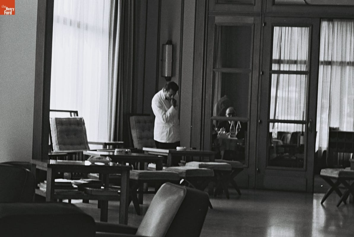 Hotel Lobby in Le Mans, France, June 1967