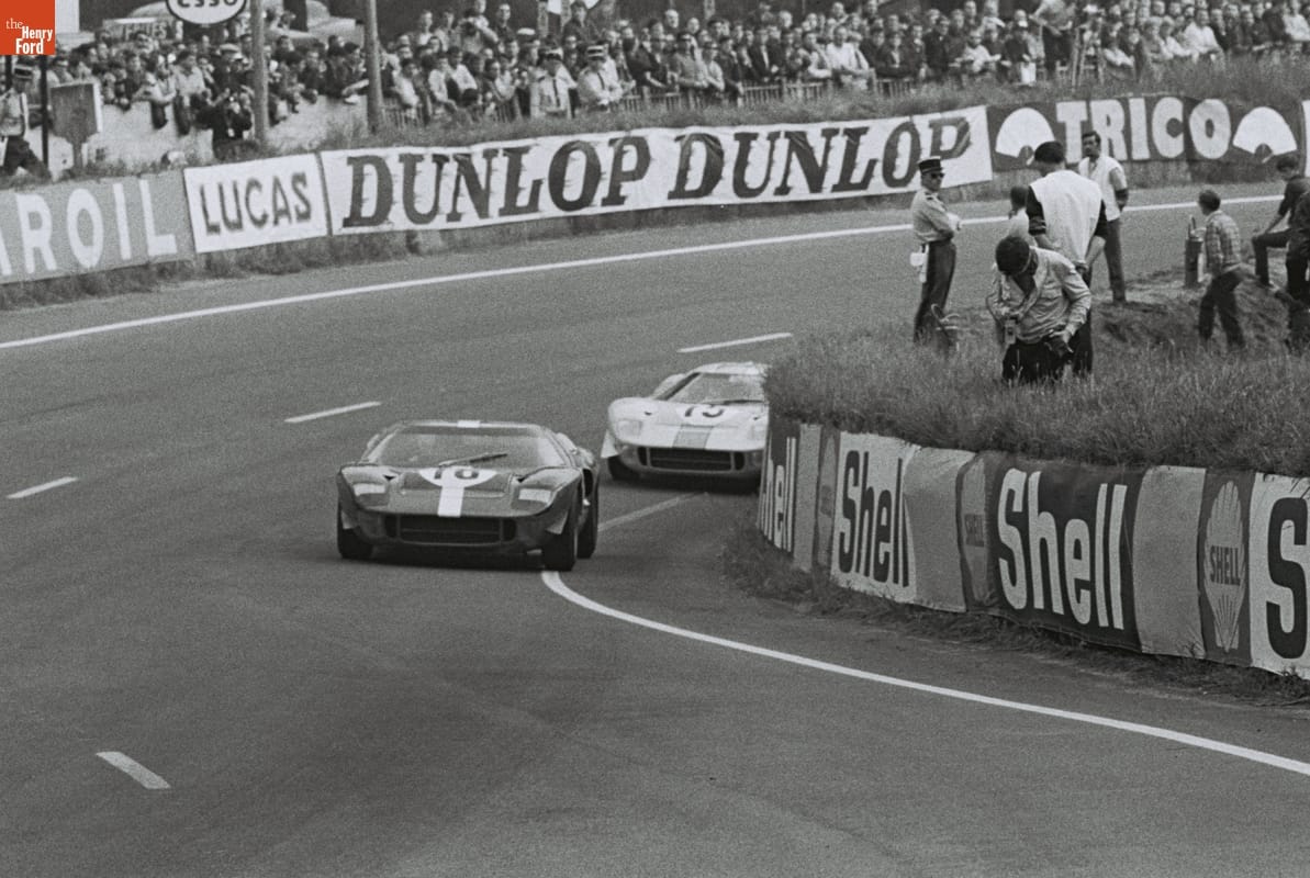 Ford and Mirage Cars in the 24 Heures du Mans (24 Hours of Le Mans) Race, June 1967