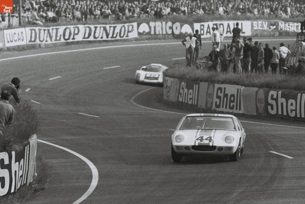 Lotus and Porsche Cars in the 24 Heures du Mans (24 Hours of Le Mans) Race, June 1967
