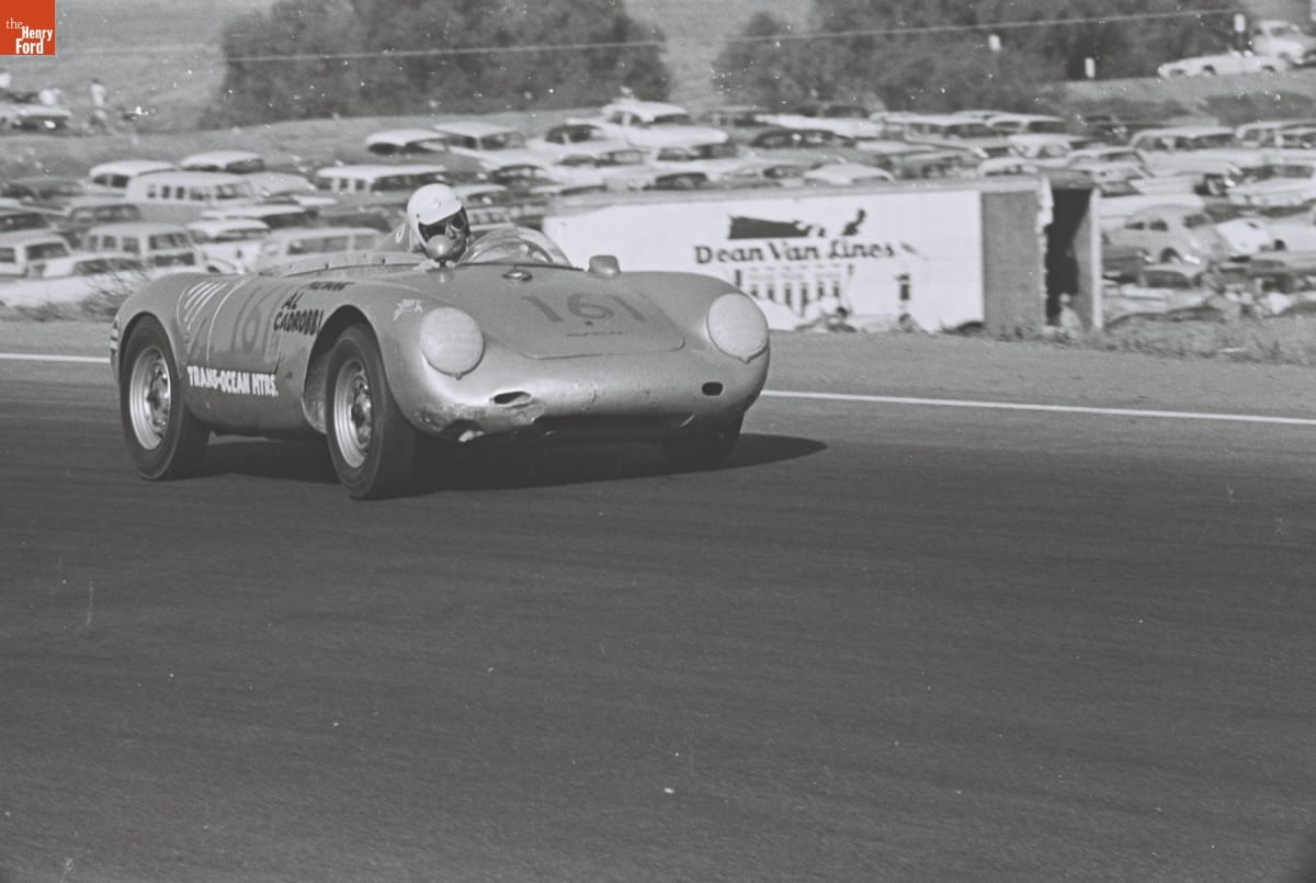 Porsche 550 RS Driven by George Follmer in the 4th Annual Grand Prix for Sports Cars, Riverside, California, October 1961
