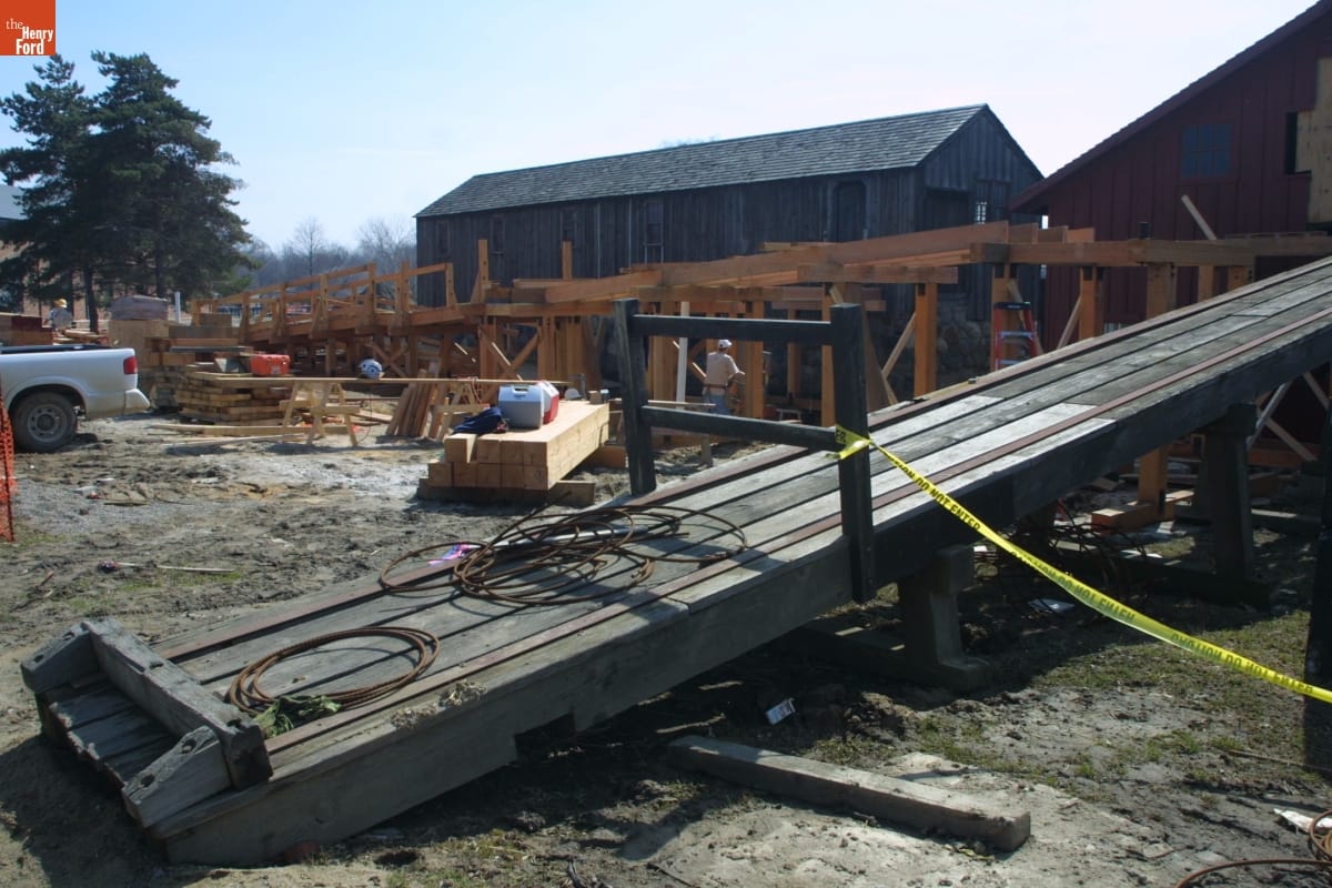 Spofford Sawmill during the Greenfield Village Restoration Project, March 2003