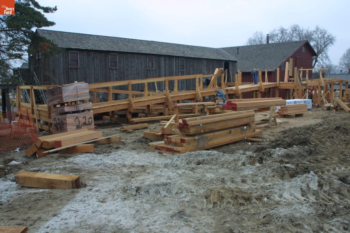 Spofford Sawmill during the Greenfield Village Restoration Project, March 2003