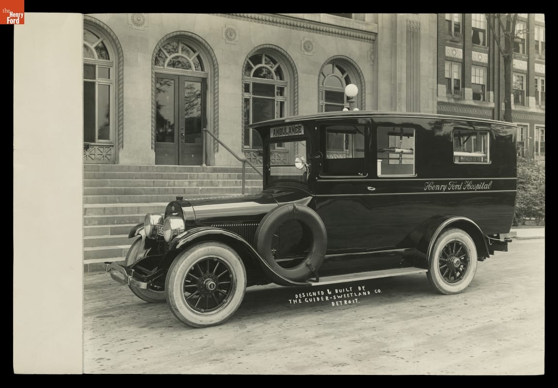 Lincoln-Guider-Sweetland Ambulance at Henry Ford Hospital, Detroit, Michigan, 1923