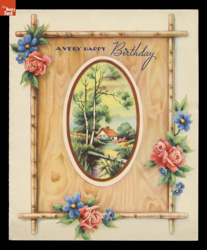 Birthday Card from Clara Bryant Loveland to Henry Ford, 1937-1946