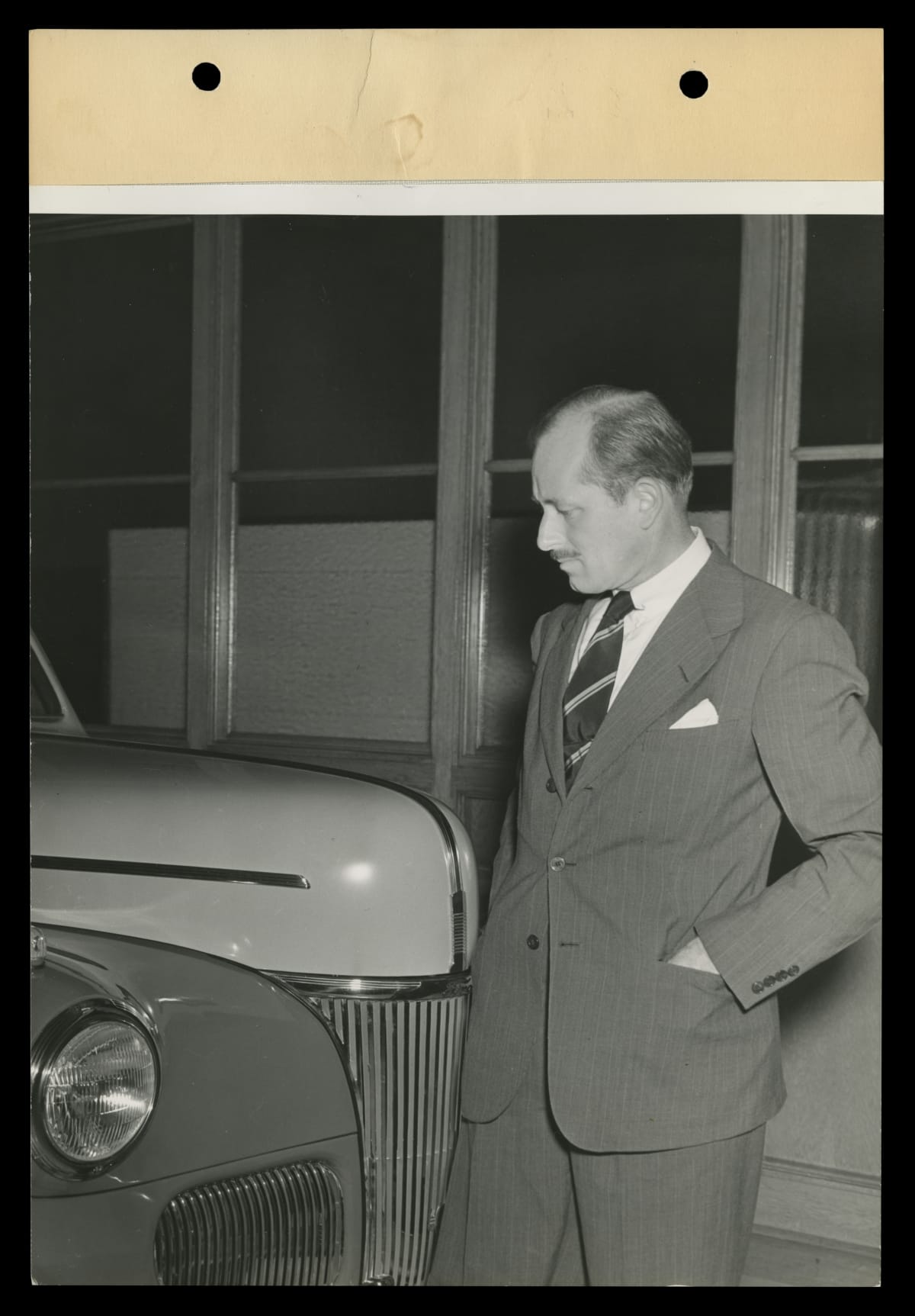 Ford Design Chief E. T. Gregorie and 1941 Ford Super Deluxe Automobile, October 1940
