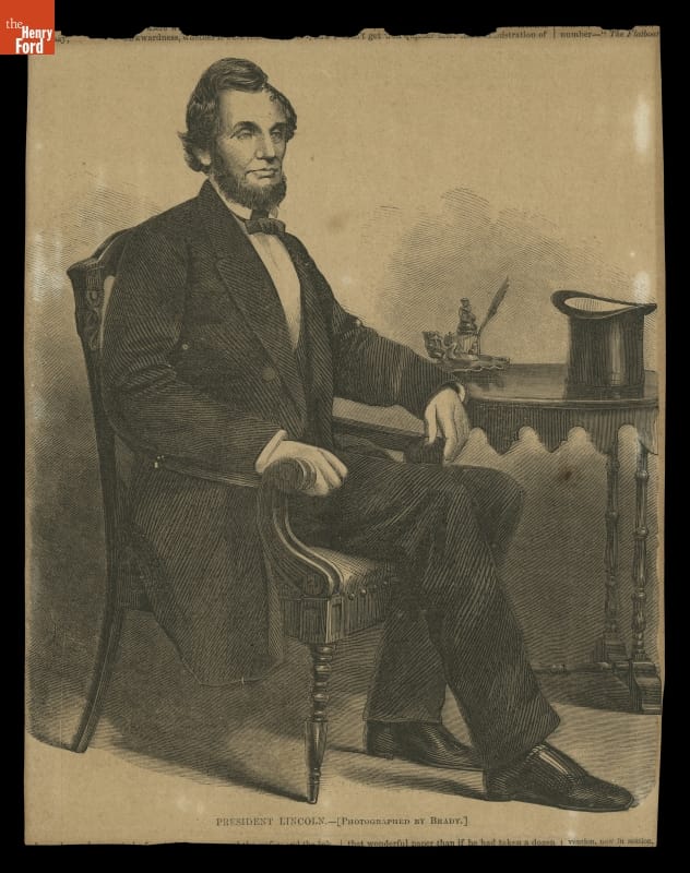 Wood Engraving from a Photograph, "President Lincoln, Photographed by Brady," 1861