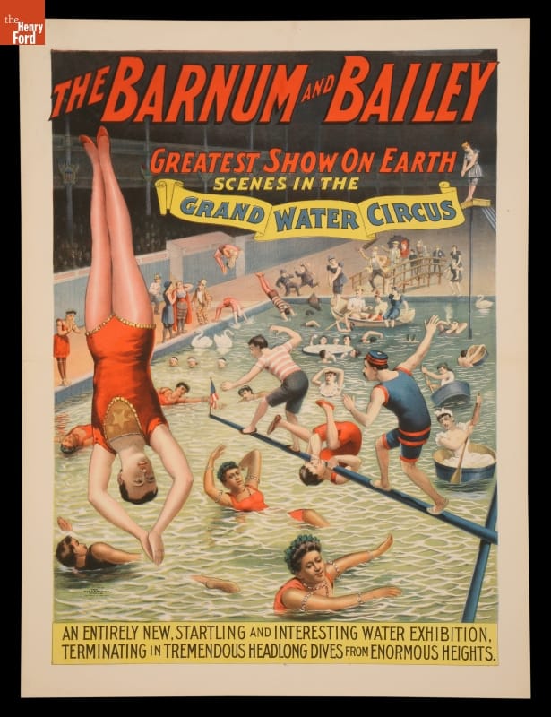 Circus Poster, Barnum and Bailey Circus Presents "Scenes in the Grand Water Circus," 1895