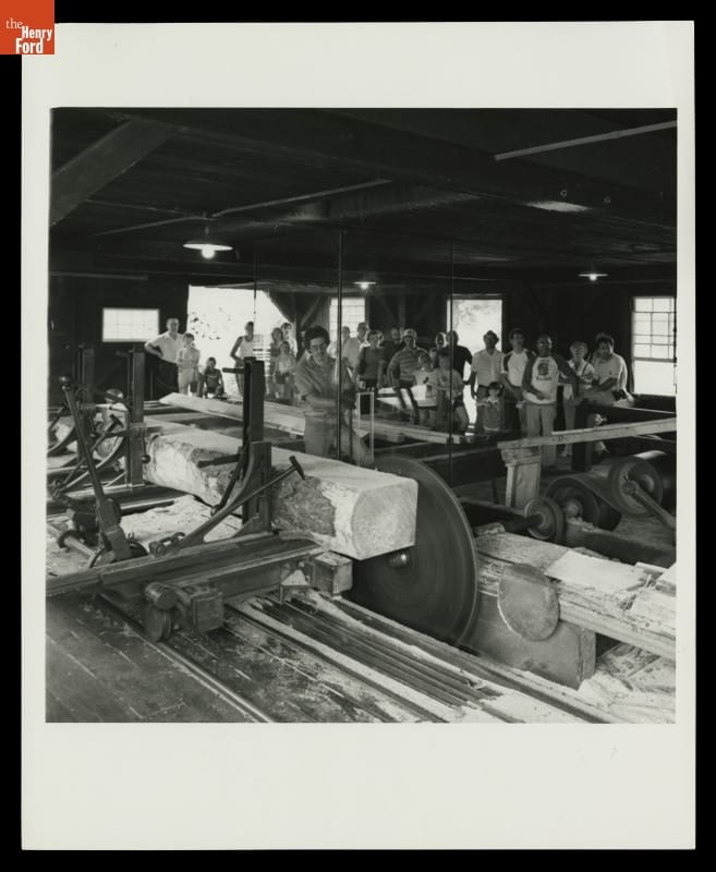 Circular Sawmill Demonstration, Greenfield Village, 1982