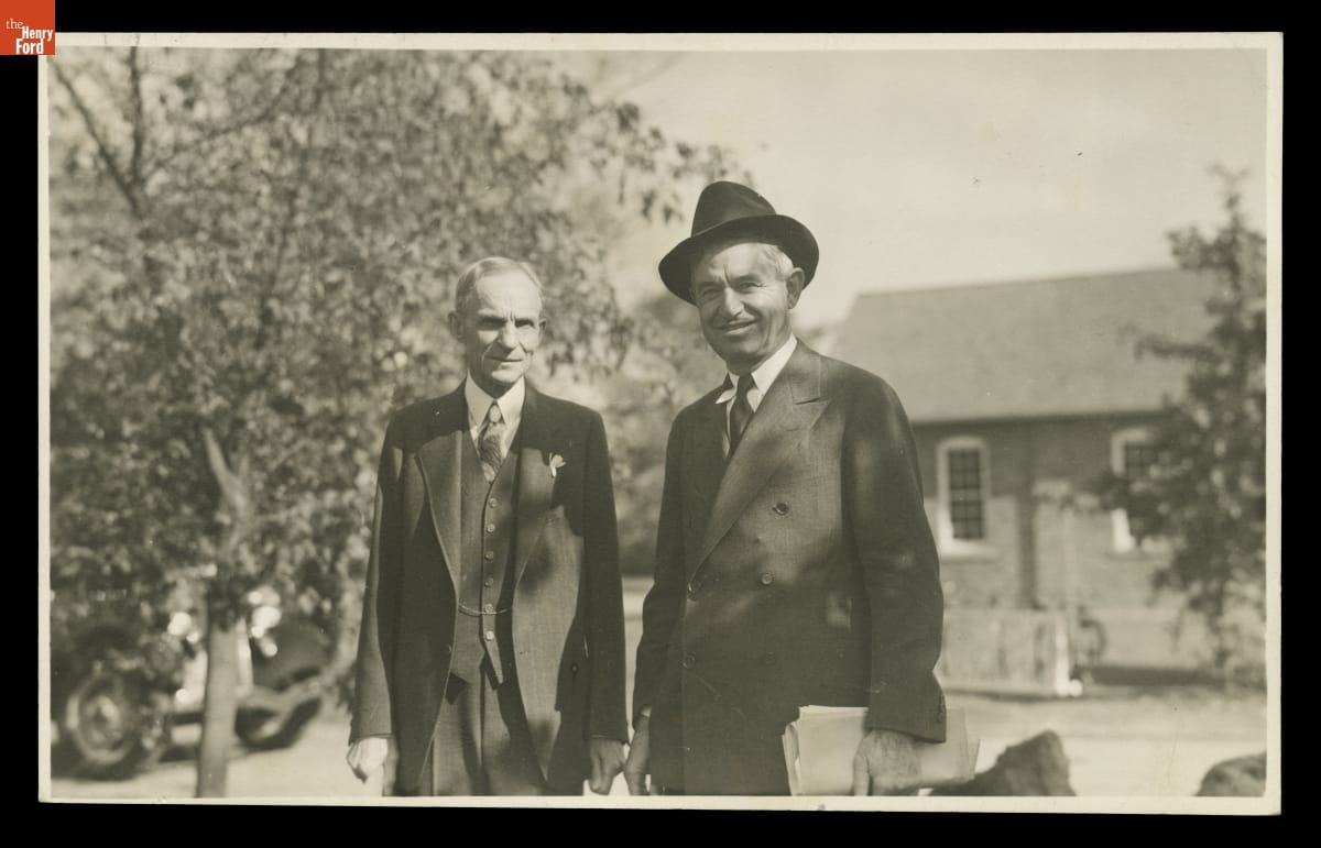 Henry Ford and Will Rogers in Greenfield Village, 1934-1935