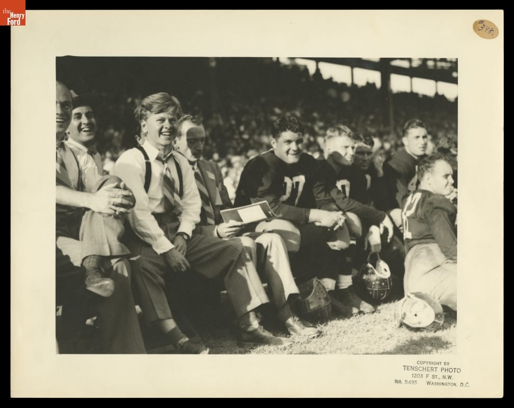 Mickey Rooney on the Sidelines of a Football Game, circa 1940