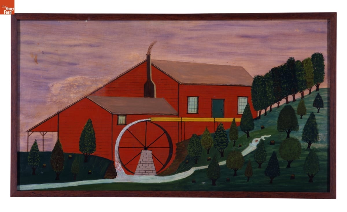 Oil Painting, Red Mill, circa 1850