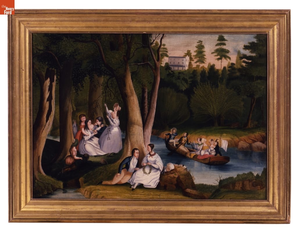 Oil Painting, Picnic on the Wissahickon, circa 1850