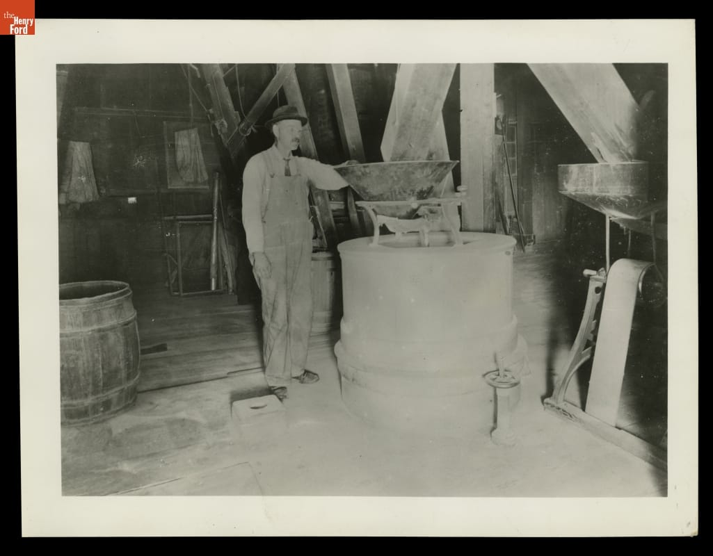 Inside Grain Mill, Clarkston, Michigan, circa 1910