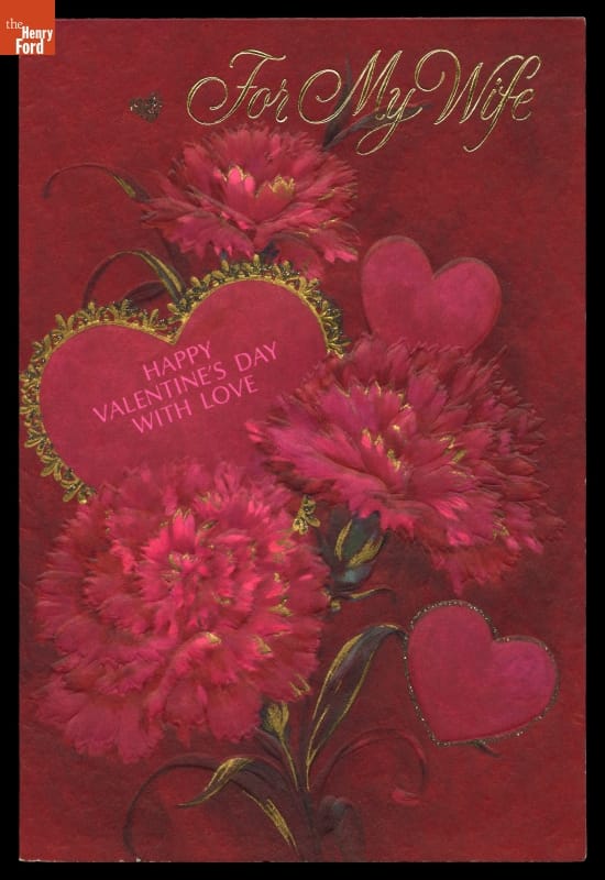 Valentine Card, "For My Wife, Happy Valentine's Day with Love," circa 1975