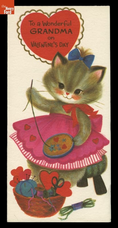 Valentine Card, "To a Wonderful Grandma on Valentine's Day," circa 1950