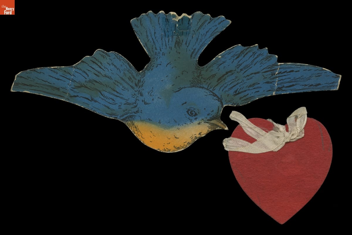 Bird-Shaped Valentine Card, "To Virginia from Margaret," February 1920