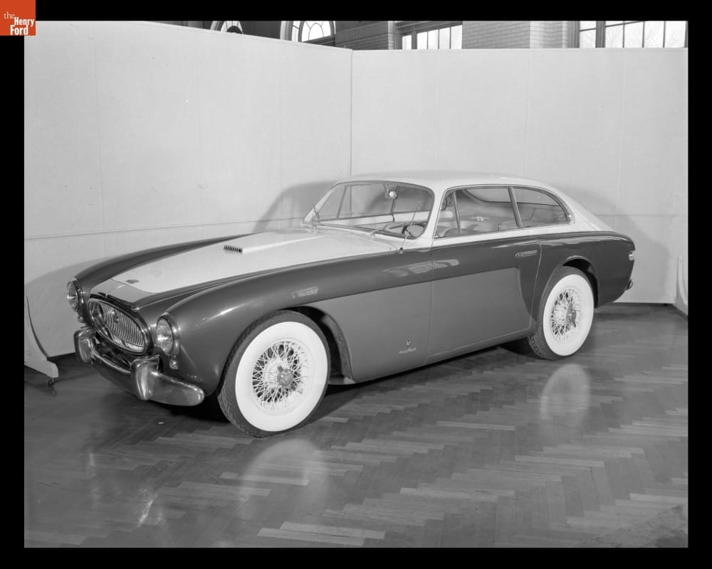 1953 Cunningham Continental Coupe in "Sports Cars International" at Henry Ford Museum, January 1954