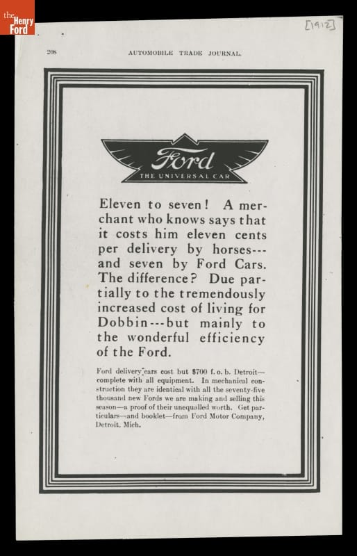 1912 Ford Model T Advertisement,  "Eleven to Seven!"