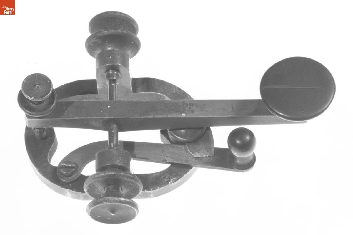 Telegraph Key Used by Julius McMartin to Communicate with Thomas A. Edison on a Homemade Line between Their Homes, circa 1859