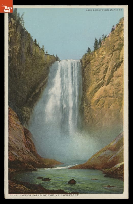 Postcard, "Lower Falls of the Yellowstone," 1903-1904