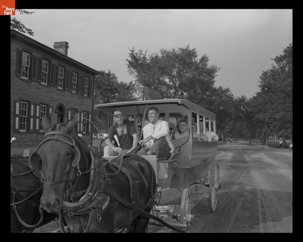 Cary Grant Riding in a Carriage during a Visit to Greenfield Village, August 9, 1955