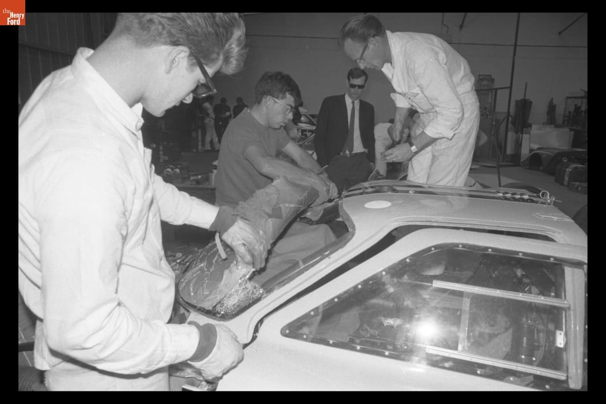 Ford Mark II B Driven by Ronnie Bucknum and Paul Hawkins Before the 24 Heures du Mans (24 Hours of Le Mans) Race, June 1967