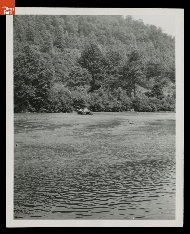 Frontier Nursing Service Jeep Crossing a Stream, Wendover, Kentucky, 1945