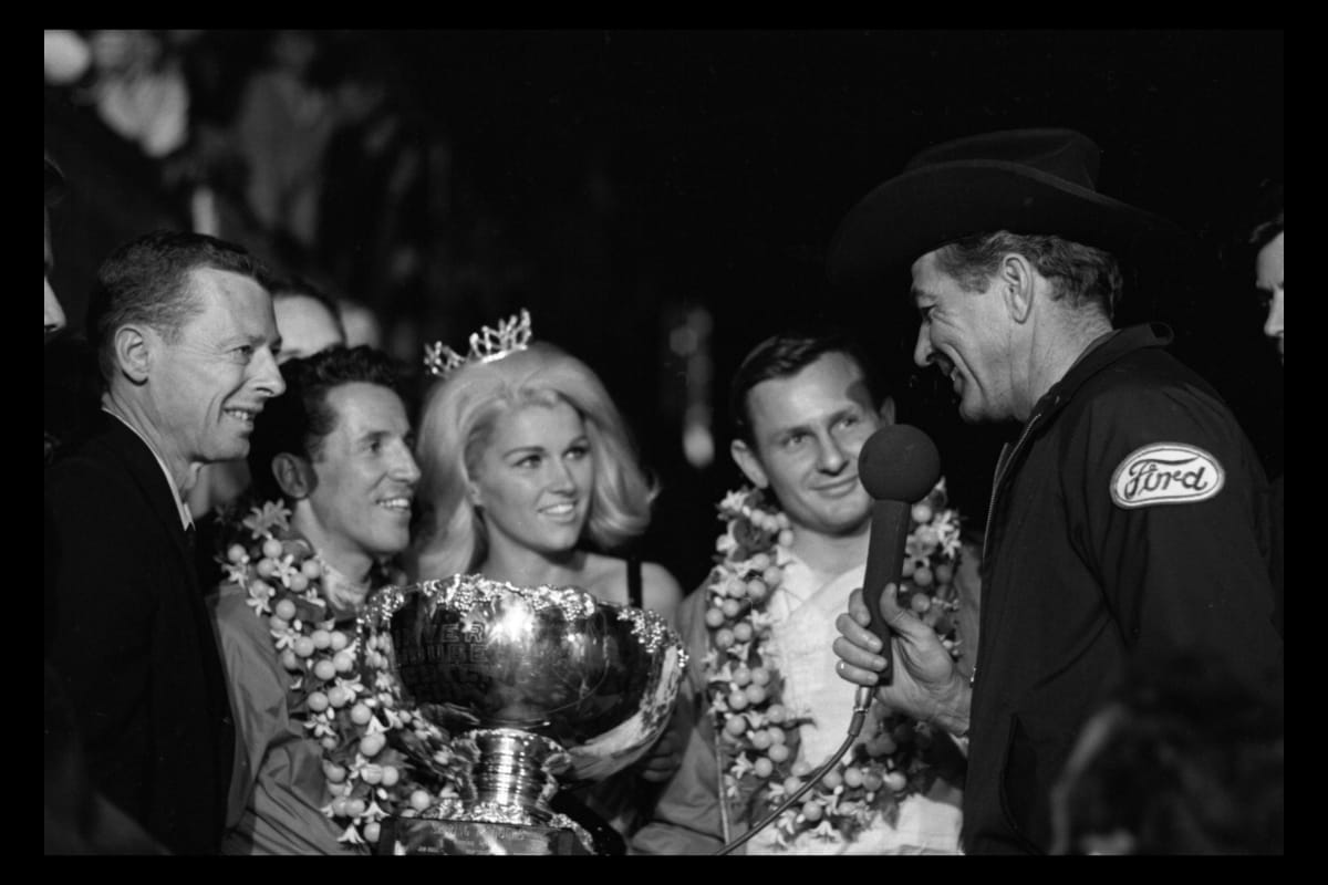 Bruce McLaren and Mario Andretti After Winning the Sebring 12 Hours of Endurance Race, April 1967