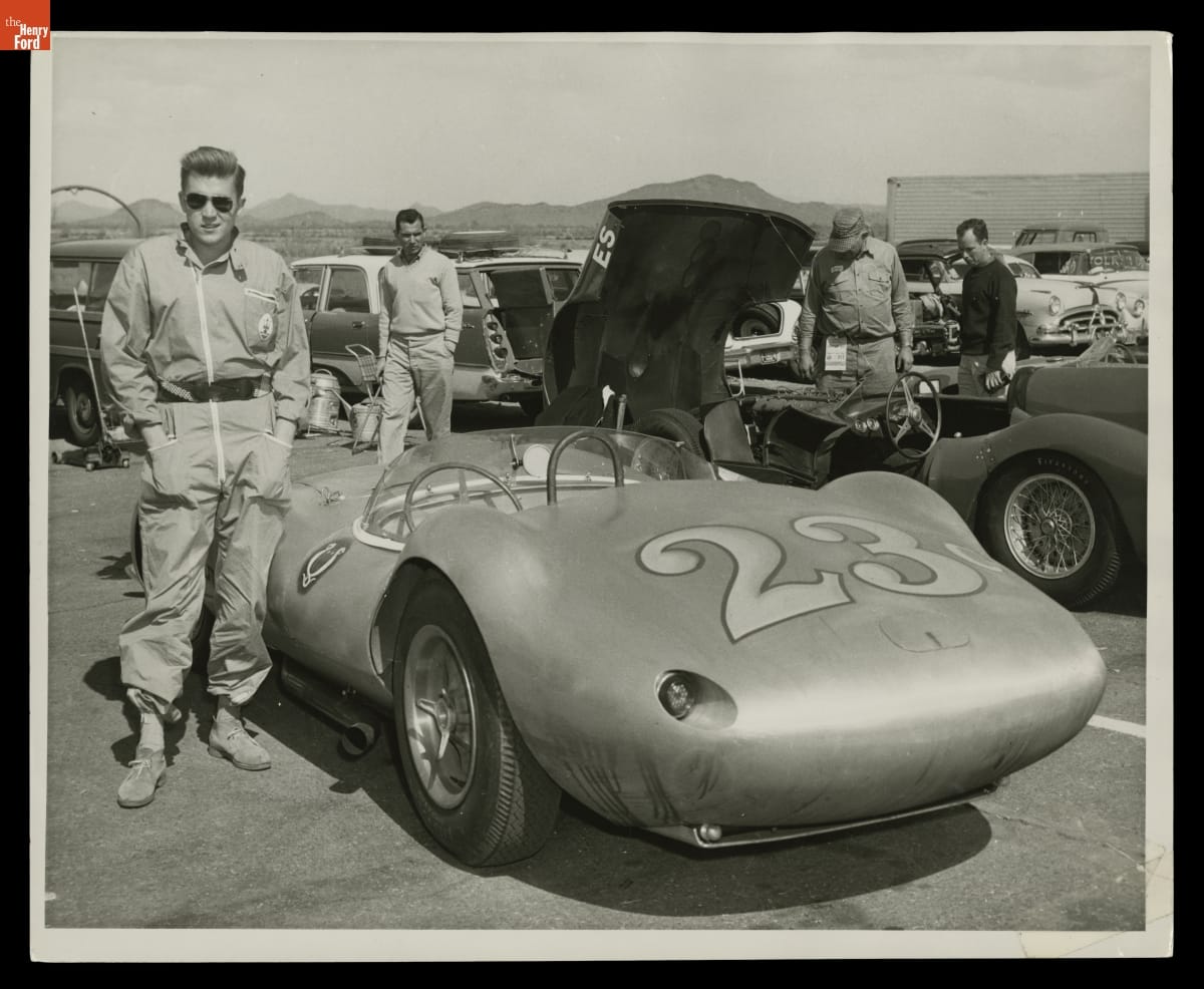 Lance Reventlow with Scarab Race Car, 1958-1959