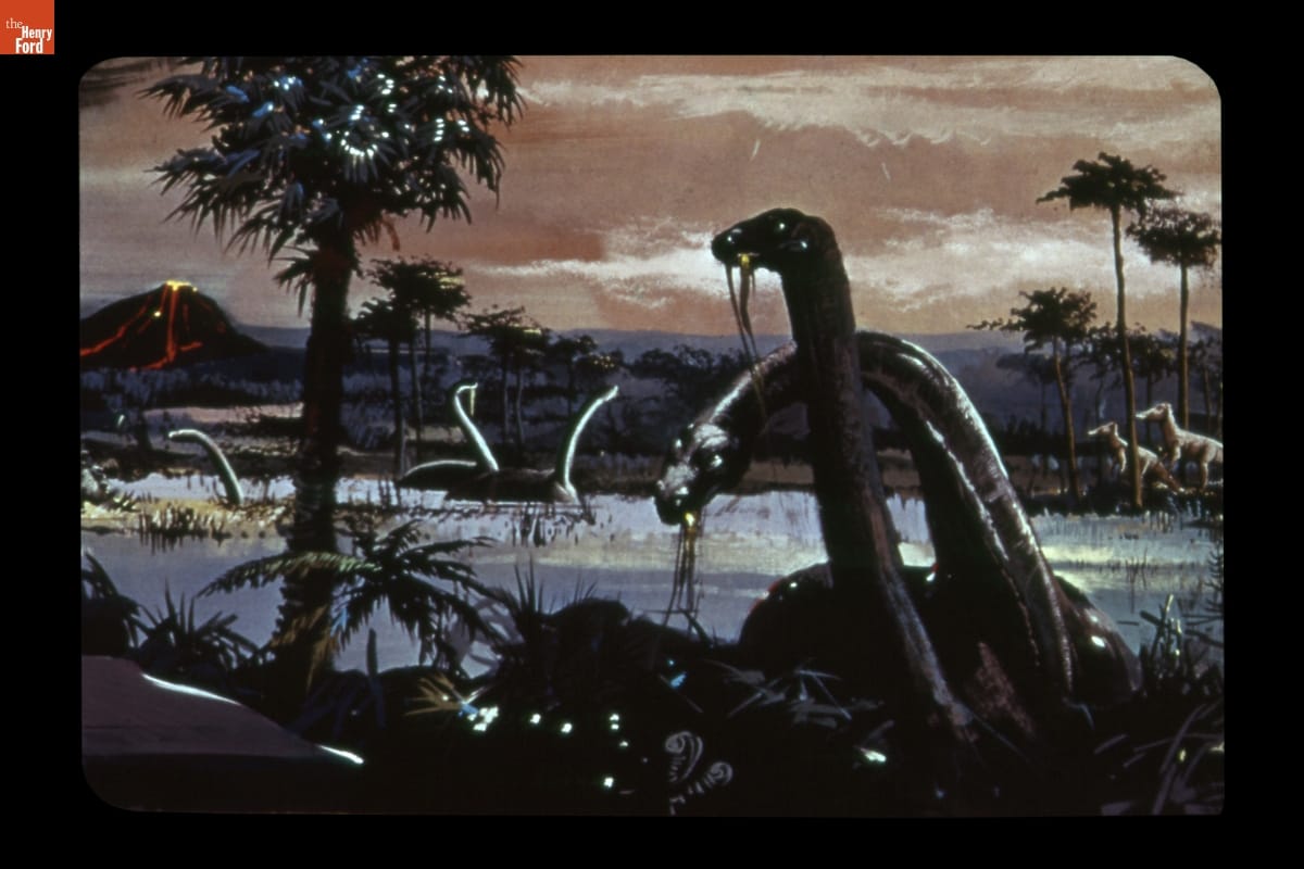 Illustration Proposal for Primeval Earth Diorama on the Magic Skyway Ride, Ford Pavilion, 1964-1965 New York World's Fair