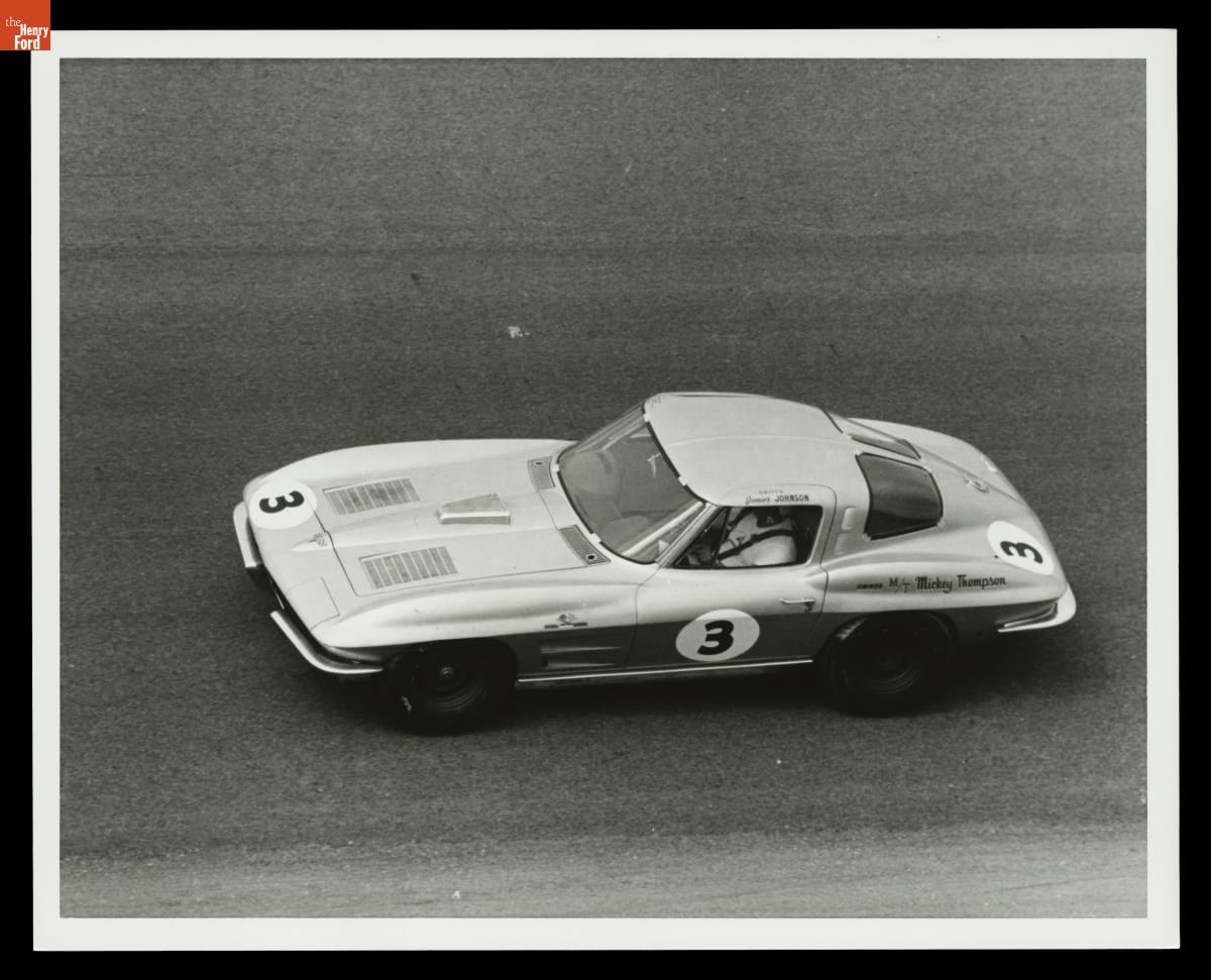 Chevrolet Corvette Sting Ray Driven by Junior Johnson at American Challenge Cup Qualifying Race, Daytona, February 1963