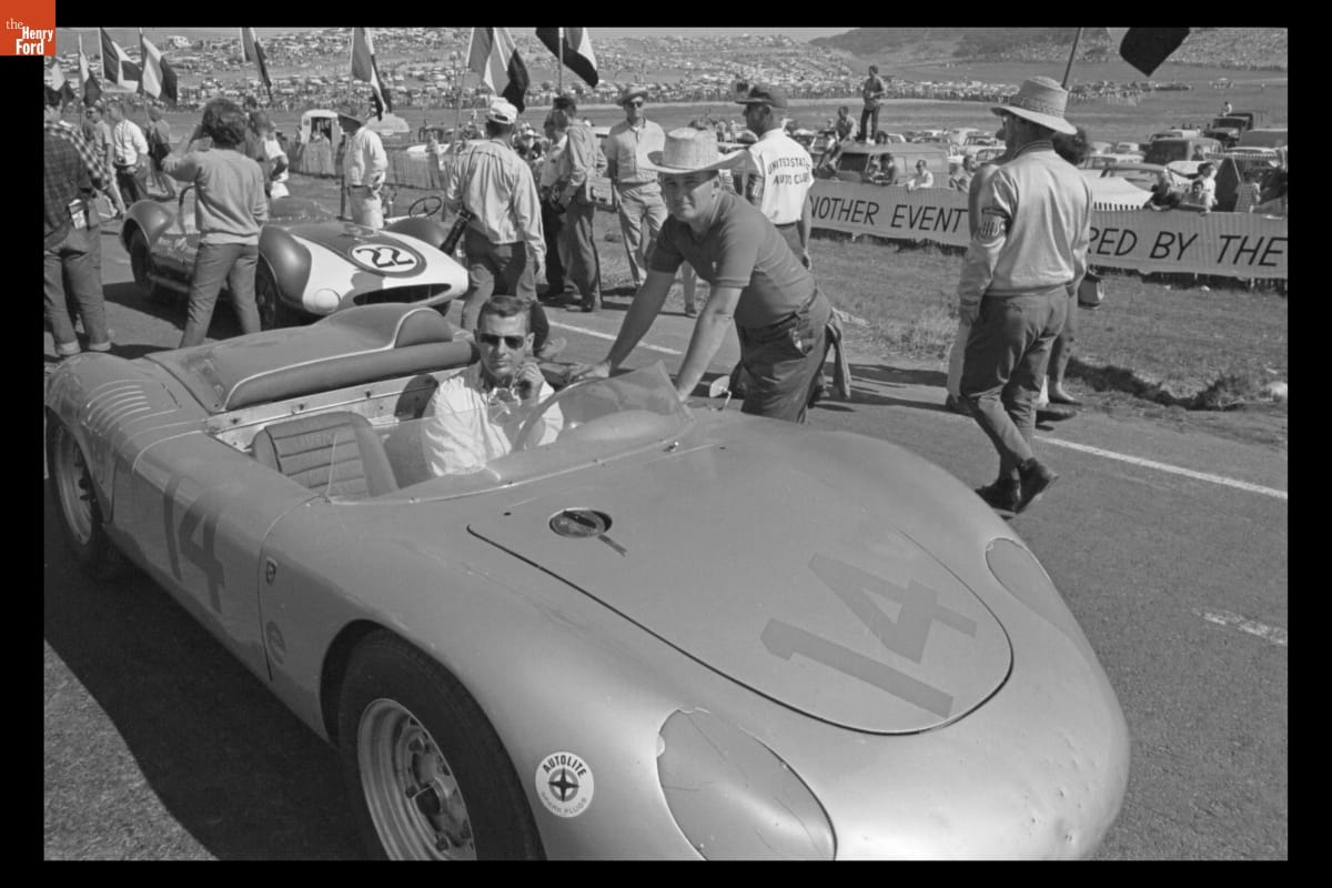 Bob Holbert in Porsche Race Car at Pacific Grand Prix, October 1962