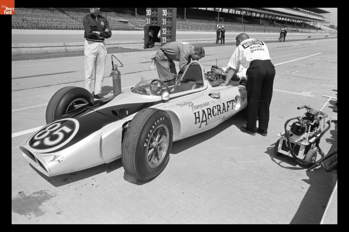 "Mickey Thompson Harcraft Special" Race Car Driven by Bill Cheesbourg at Indianapolis 500, May 1963