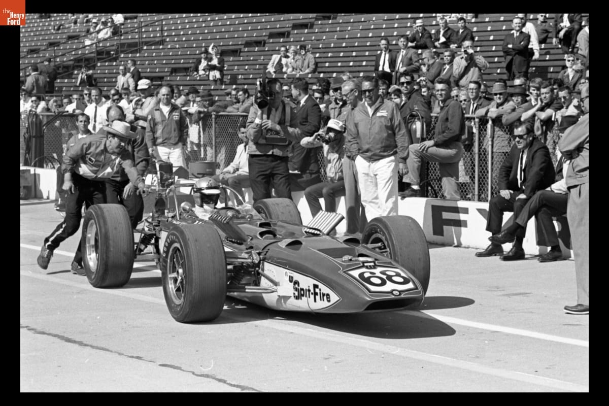 Sammy Sessions in Mickey Thompson's Spit-Fire Special Race Car at Indianapolis Motor Speedway, May 1967