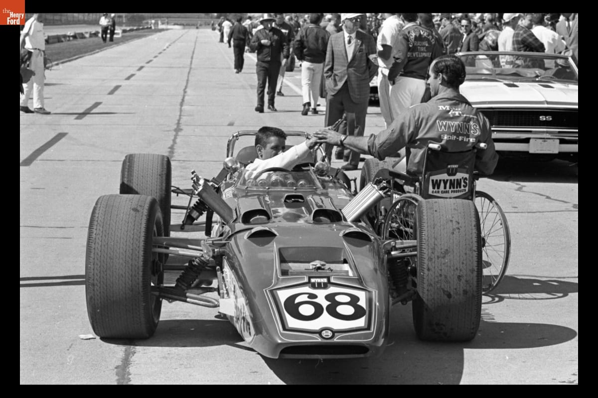 Sammy Sessions in Mickey Thompson's Spit-Fire Special Race Car at Indianapolis Motor Speedway, May 1967