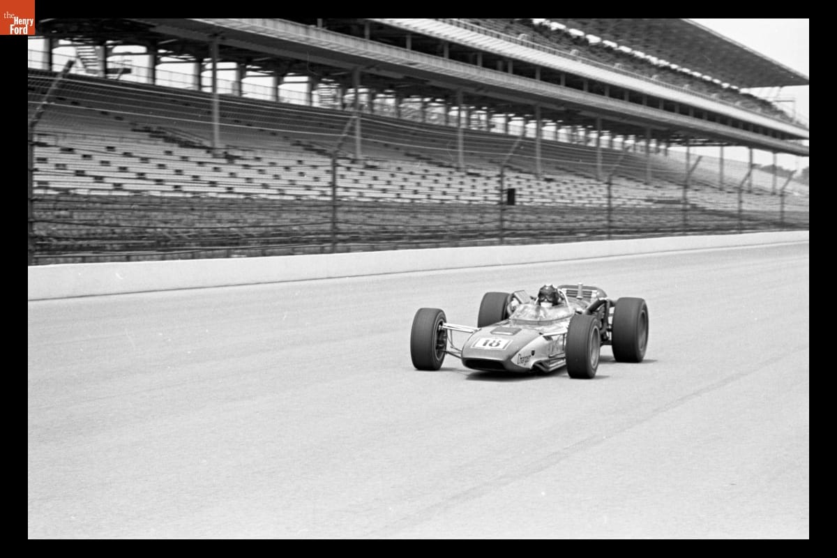Gary Congdon in Mickey Thompson's Wynn Charger Race Car at Indianapolis Motor Speedway, May 1967