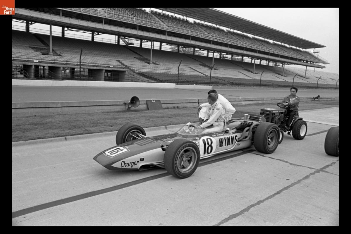 Gary Congdon in Mickey Thompson's Wynn Charger Race Car at Indianapolis Motor Speedway, May 1967