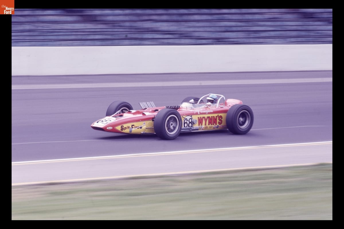 Sammy Sessions Driving "Spit Fire Special" Race Car at Indianapolis 500, May 1967