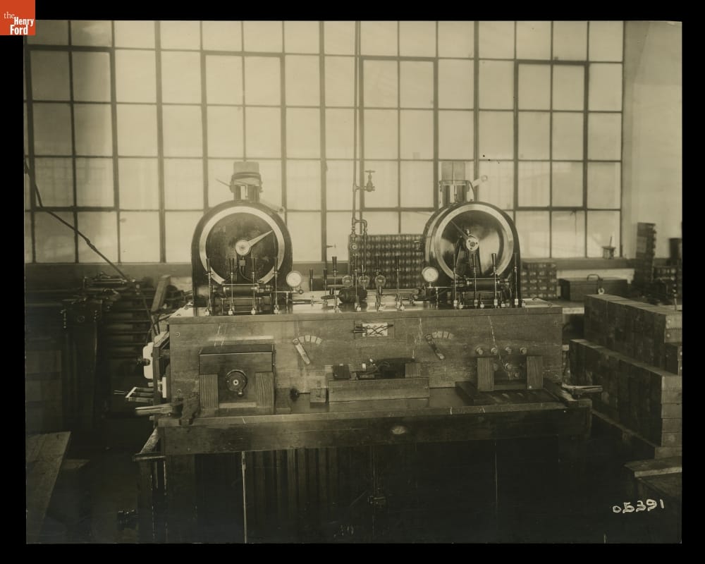 Equipment for Testing Magneto Coils in the Ford Motor Company Highland Park Plant, circa 1913