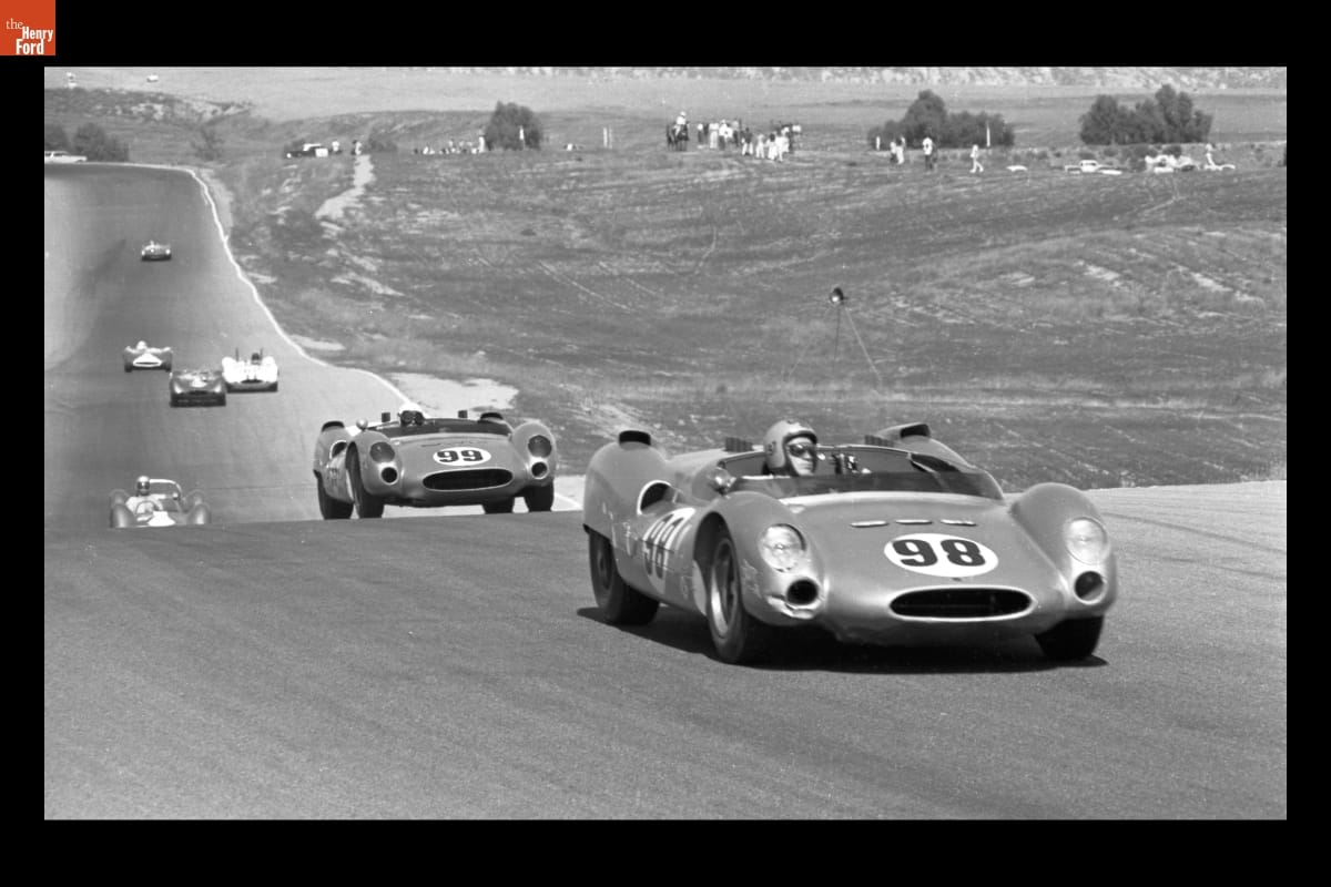 Dave MacDonald Driving Shelby King Cobra CM/1/63 in Los Angeles Times Grand Prix, Riverside, California, October 1963