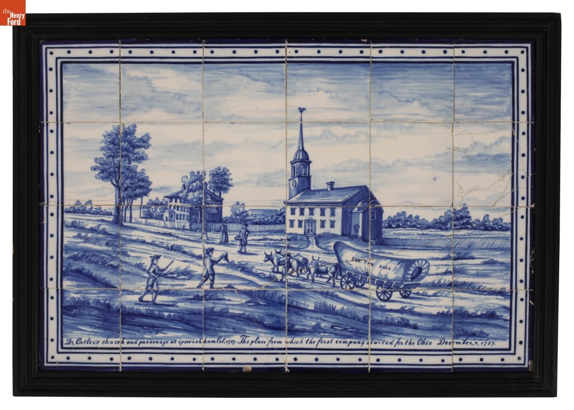 Set of Pictorial Tiles, "For the Ohio," 1787