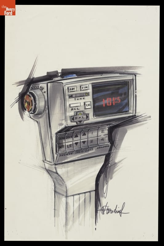 Rendering of Automobile Radio Design Concept