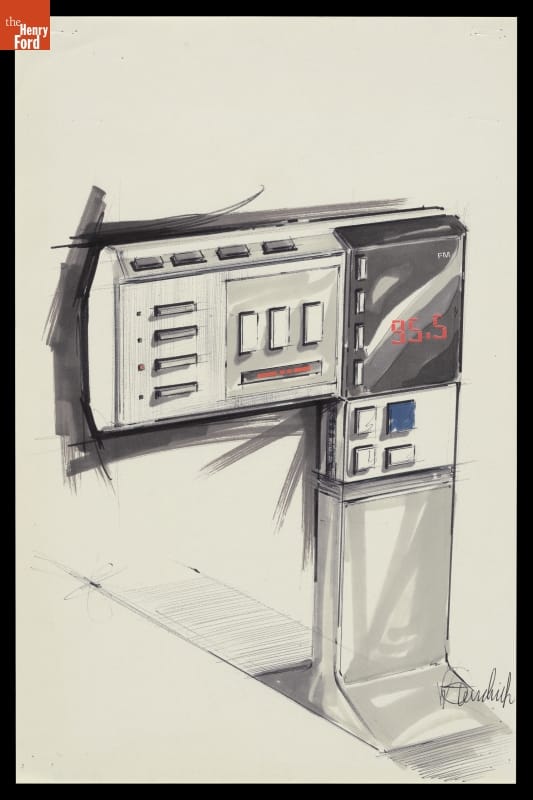 Rendering of Automobile Radio Design Concept