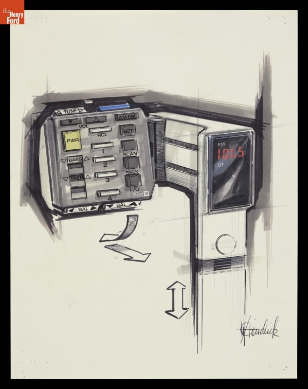 Rendering of Automobile Radio Design Concept