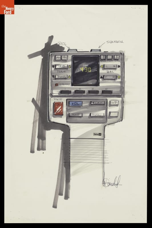 Rendering of Automobile Radio Design Concept