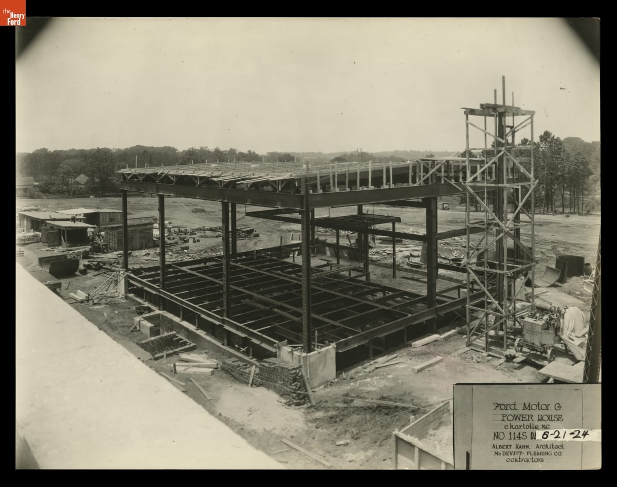 Construction Progress, Power House at Ford Motor Company Assembly Plant, Charlotte, North Carolina, June 1924