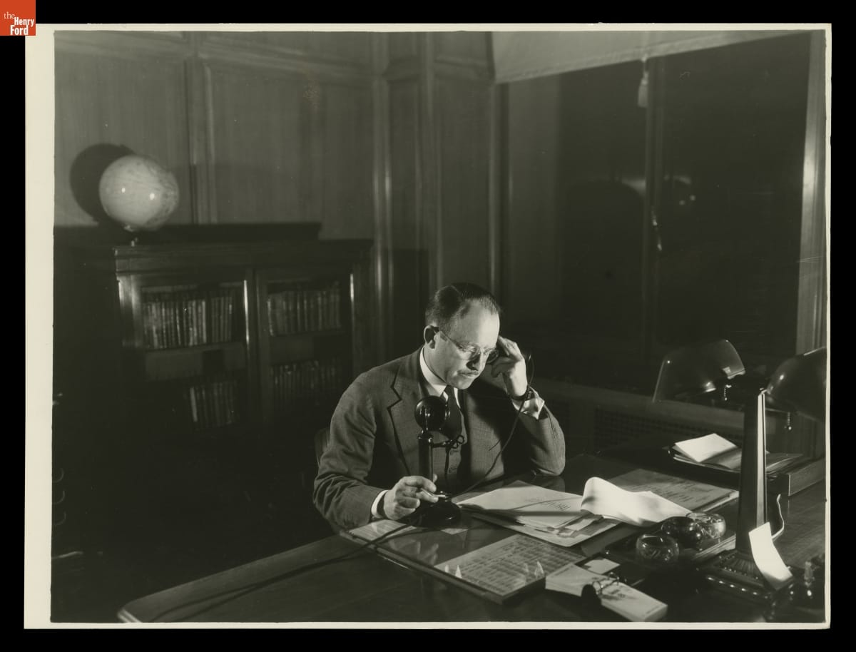 Fred L. Black Working in His Office, August 1934
