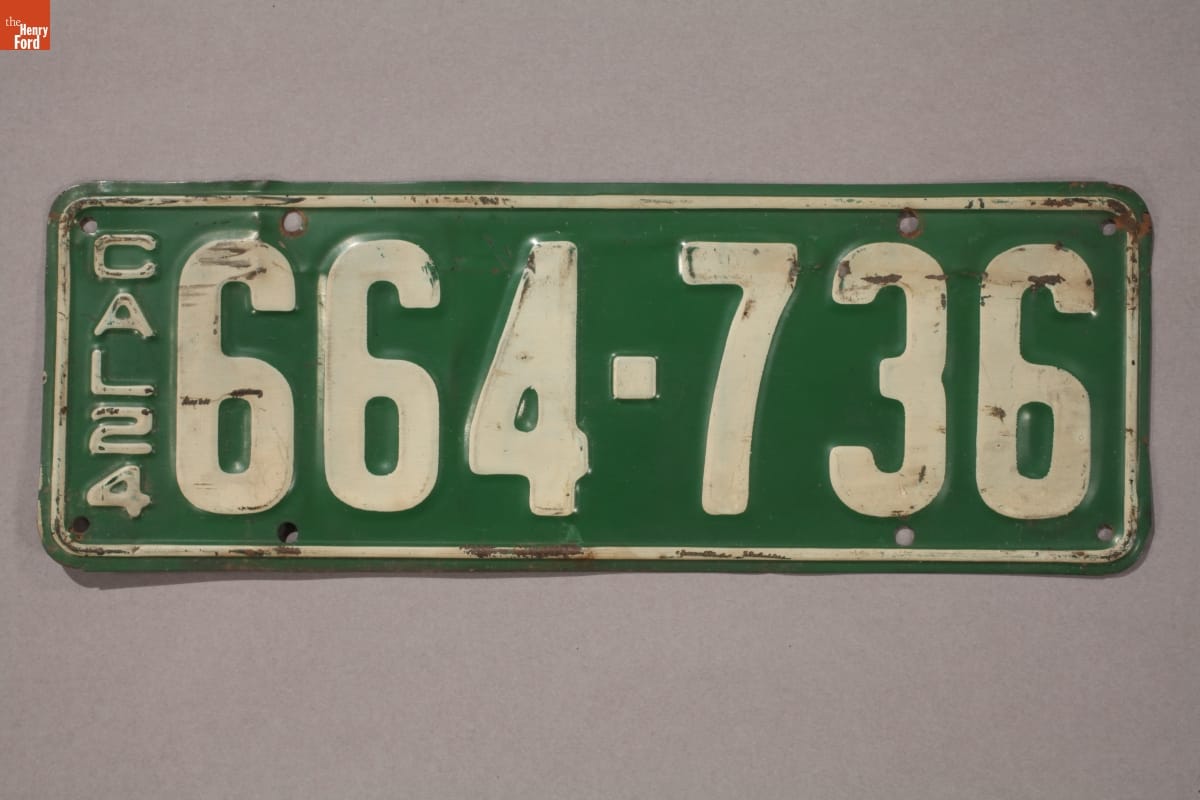 California License Plate, 1924