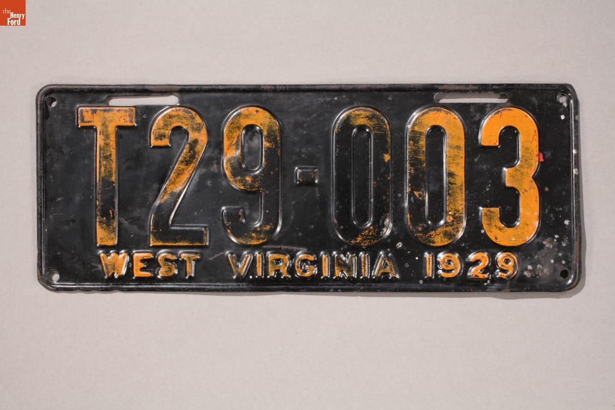 West Virginia License Plate, 1929